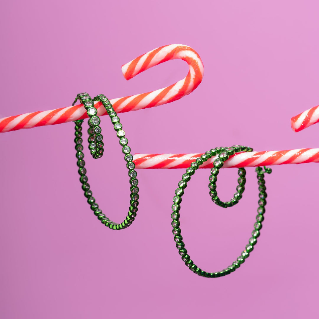 Parakeet Green Swirl Hoop Earrings - Isharya | Modern Indian Jewelry