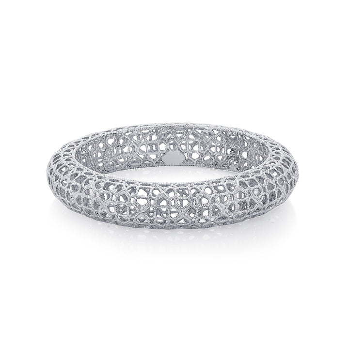 Temple Muse Filligree Bangle Silver - Isharya | Modern Indian Jewelry