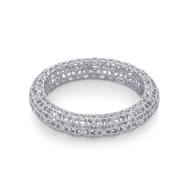 Temple Muse Filligree Bangle Silver - Isharya | Modern Indian Jewelry