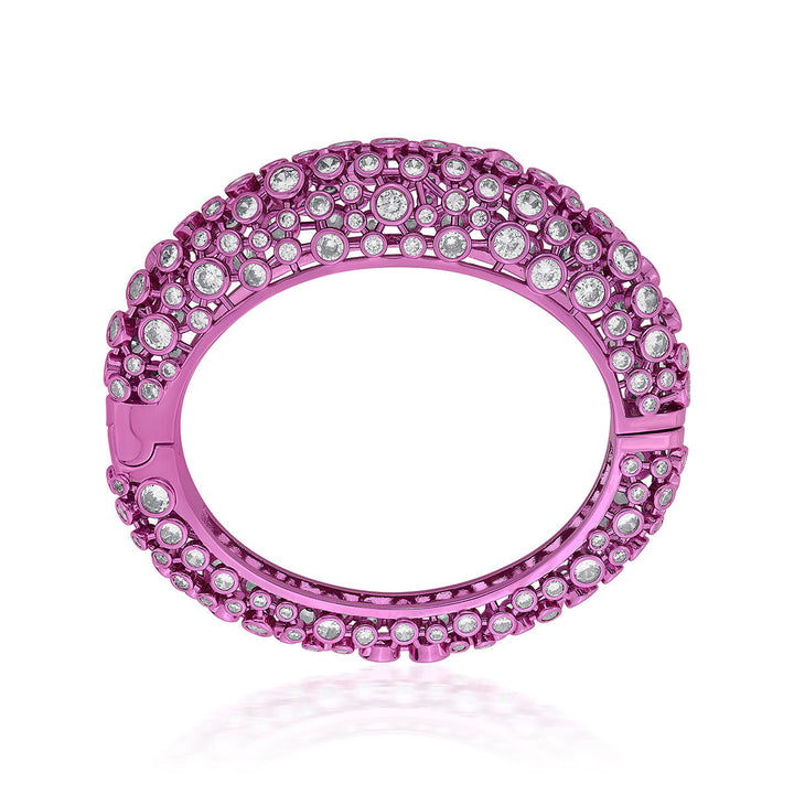 Rani Pink Oval Hinge Bangle - Isharya | Modern Indian Jewelry