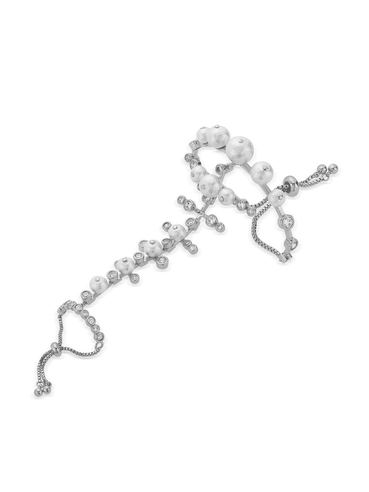 Crystal Pearl Hand Harness - Isharya | Modern Indian Jewelry
