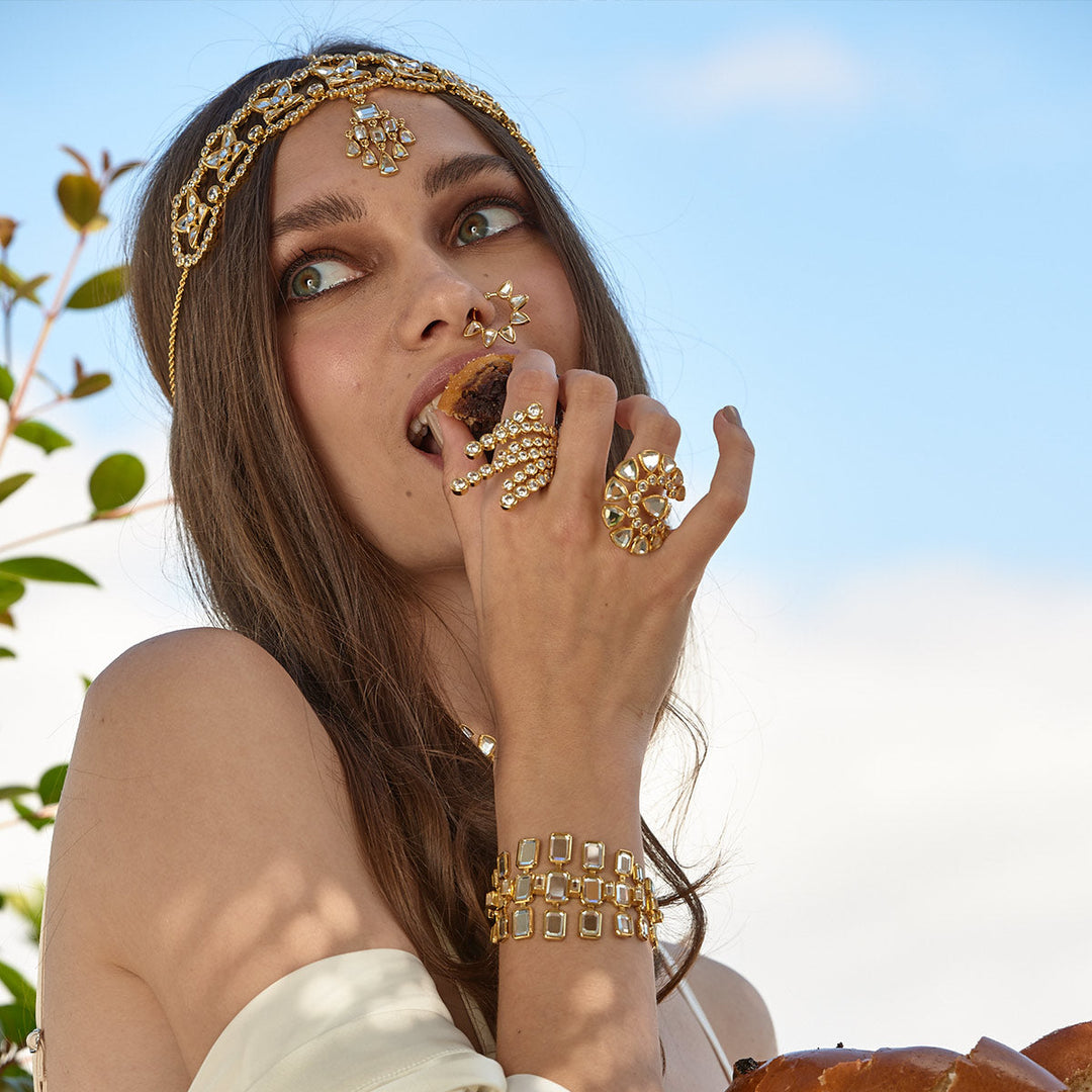 Jugni Dazzling Mirror & CZ Choker - Isharya | Modern Indian Jewelry