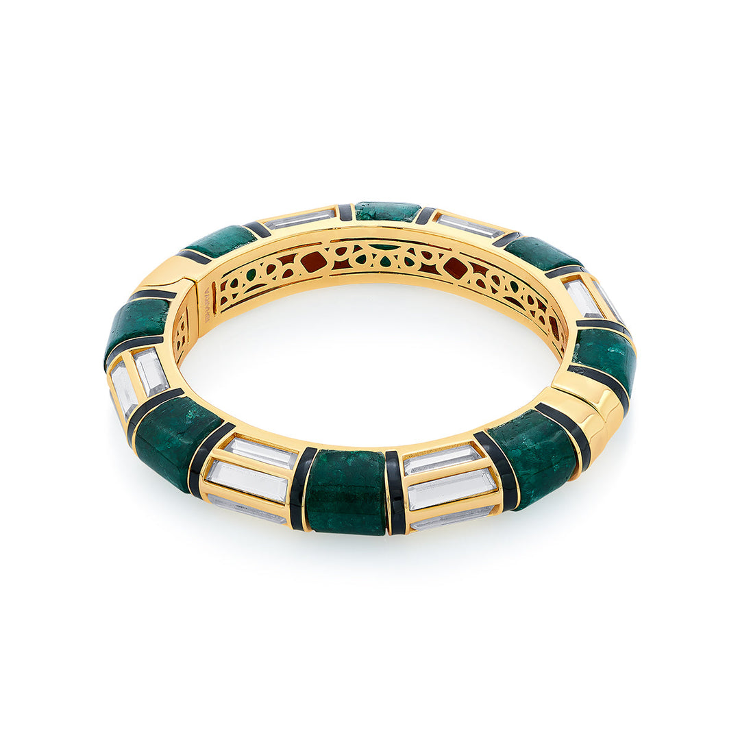 Sultana Green Quartz Bangle - Isharya | Modern Indian Jewelry