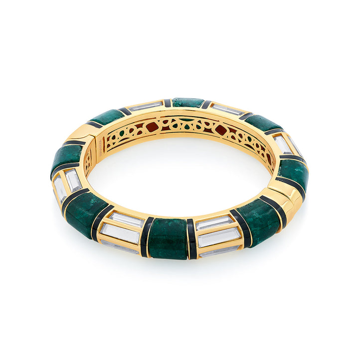 Sultana Green Quartz Bangle - Isharya | Modern Indian Jewelry