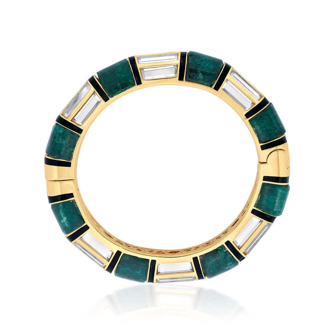 Sultana Green Quartz Bangle - Isharya | Modern Indian Jewelry