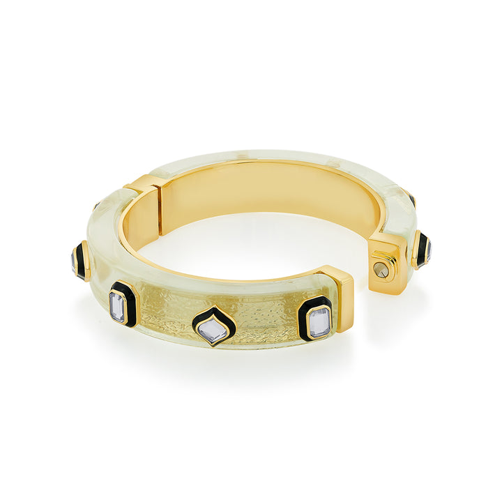 Bougie Mirror Resin Hinge Bangle