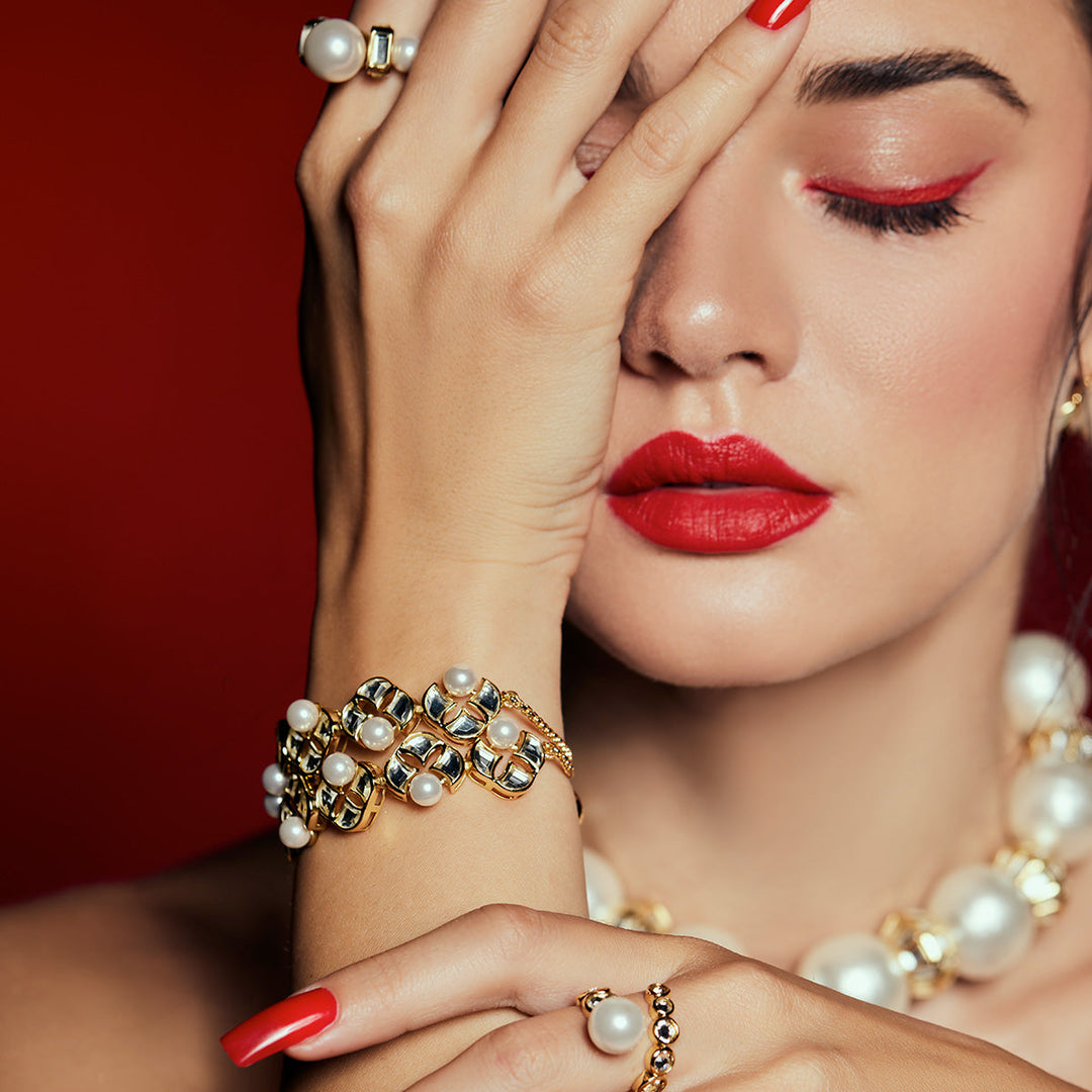 Amara Mirror Pearl Bracelet - Isharya | Modern Indian Jewelry