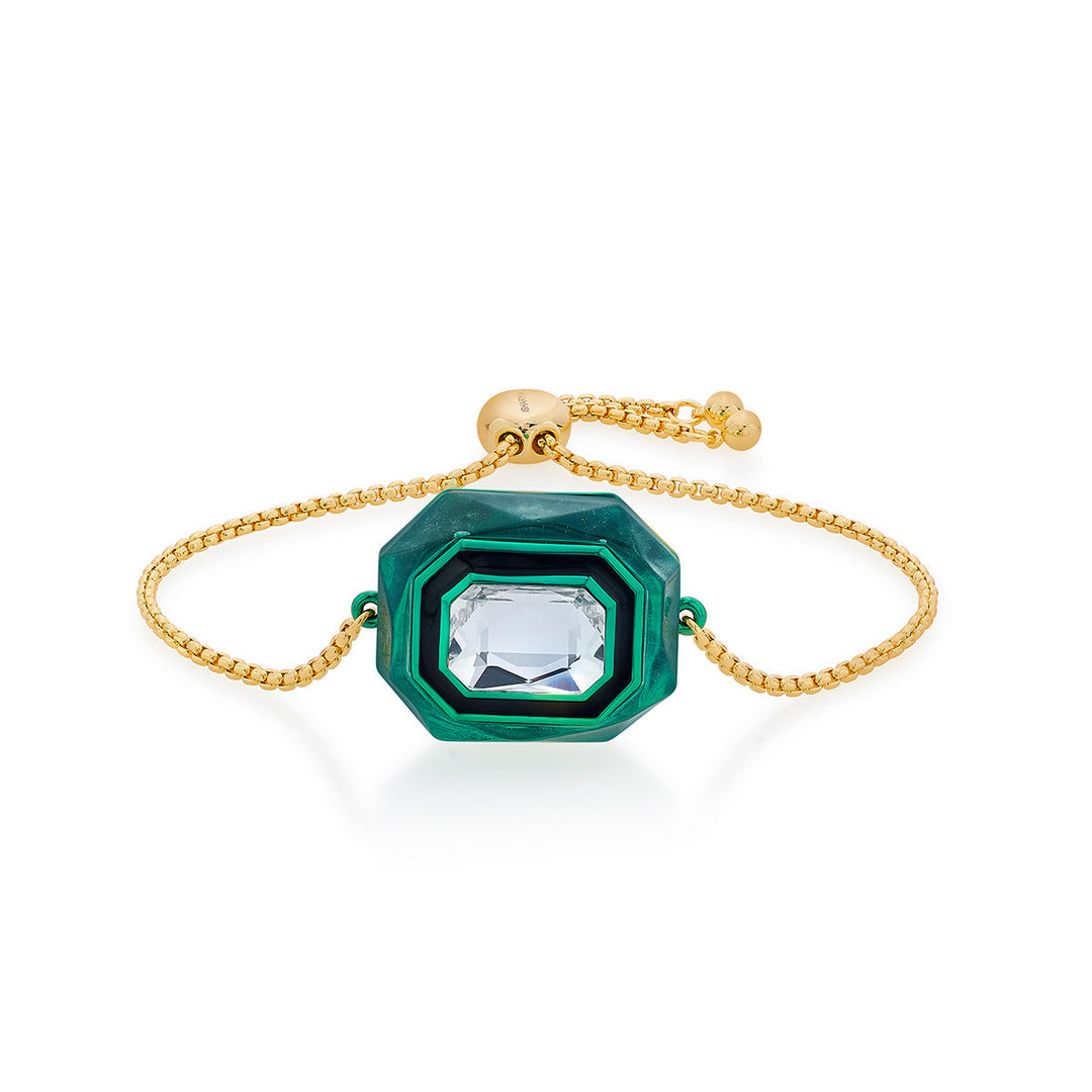 B-dazzle Green Crystal Infinity Cut Bracelet - Isharya | Modern Indian Jewelry