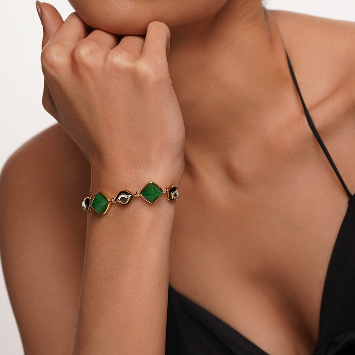 Begum Haute Evergreen Mirror Bracelet