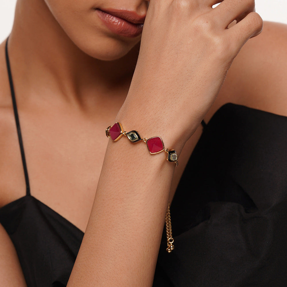 Begum Haute Pink Mirror Bracelet - Isharya | Modern Indian Jewelry