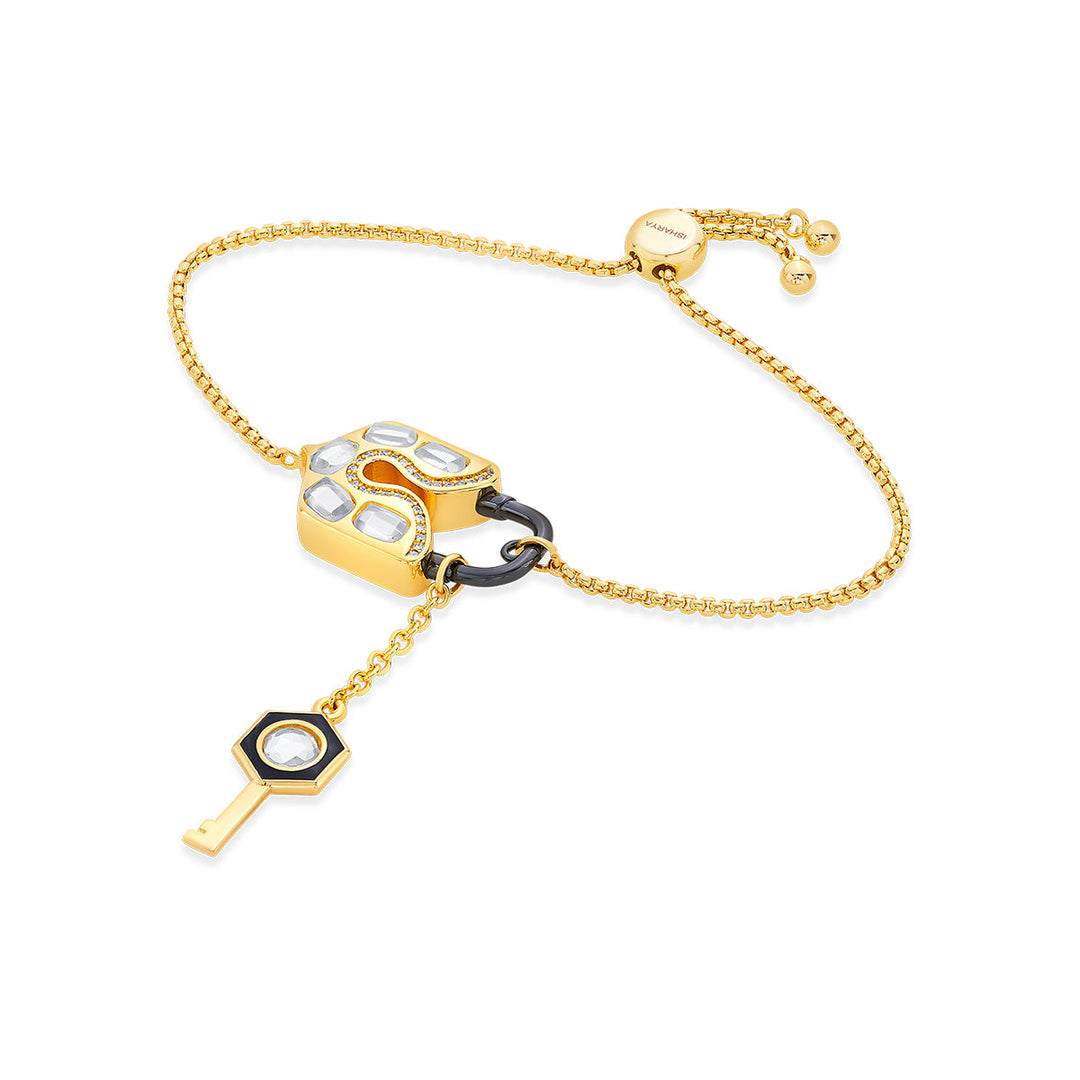 Snatched Lock & Key Bracelet - Isharya | Modern Indian Jewelry