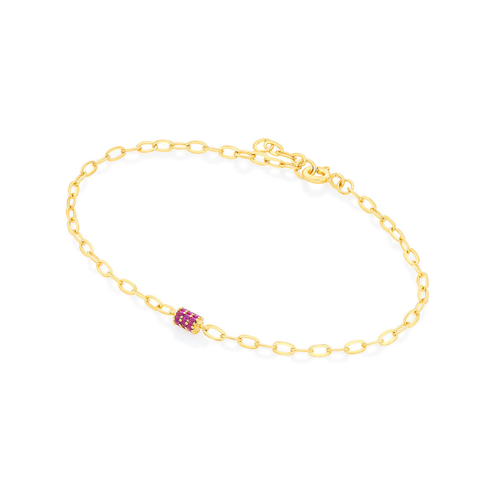 Petite Link Pink CZ Bracelet - Isharya | Modern Indian Jewelry