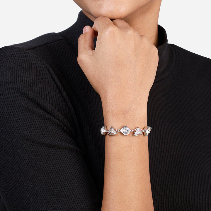 Chrome Crystal Pyramid Bracelet