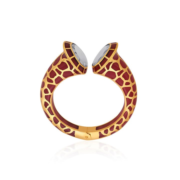 La Conchita Statement Hinge Cuff in Coral - Isharya | Modern Indian Jewelry