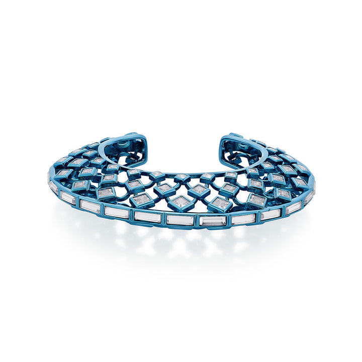 Aqua Blue Moon Statement Cuff - Isharya | Modern Indian Jewelry