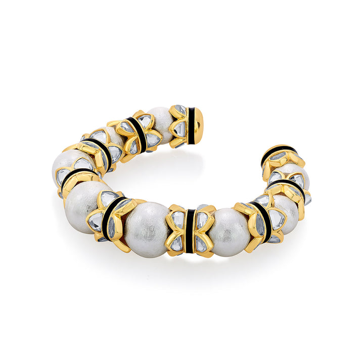 Amara Mirror Pearl Cuff - Isharya | Modern Indian Jewelry