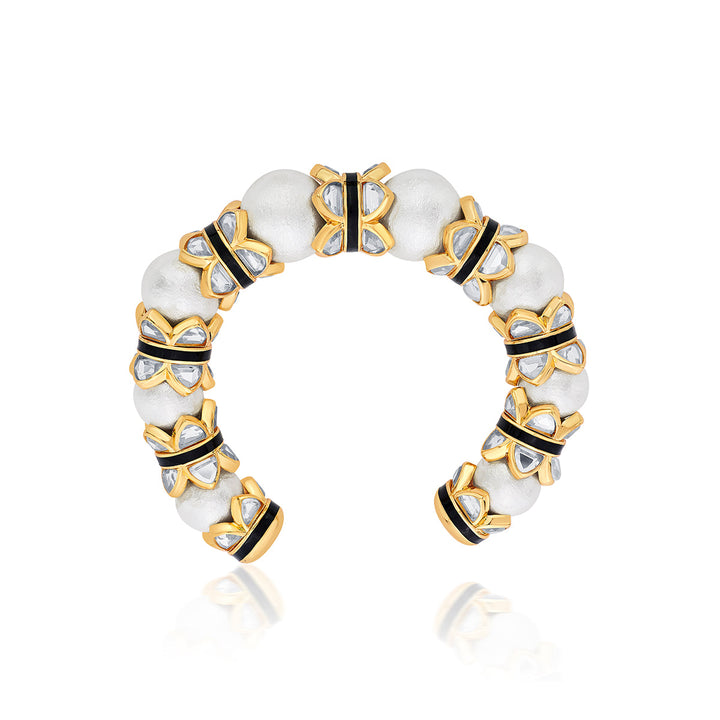 Amara Mirror Pearl Cuff - Isharya | Modern Indian Jewelry