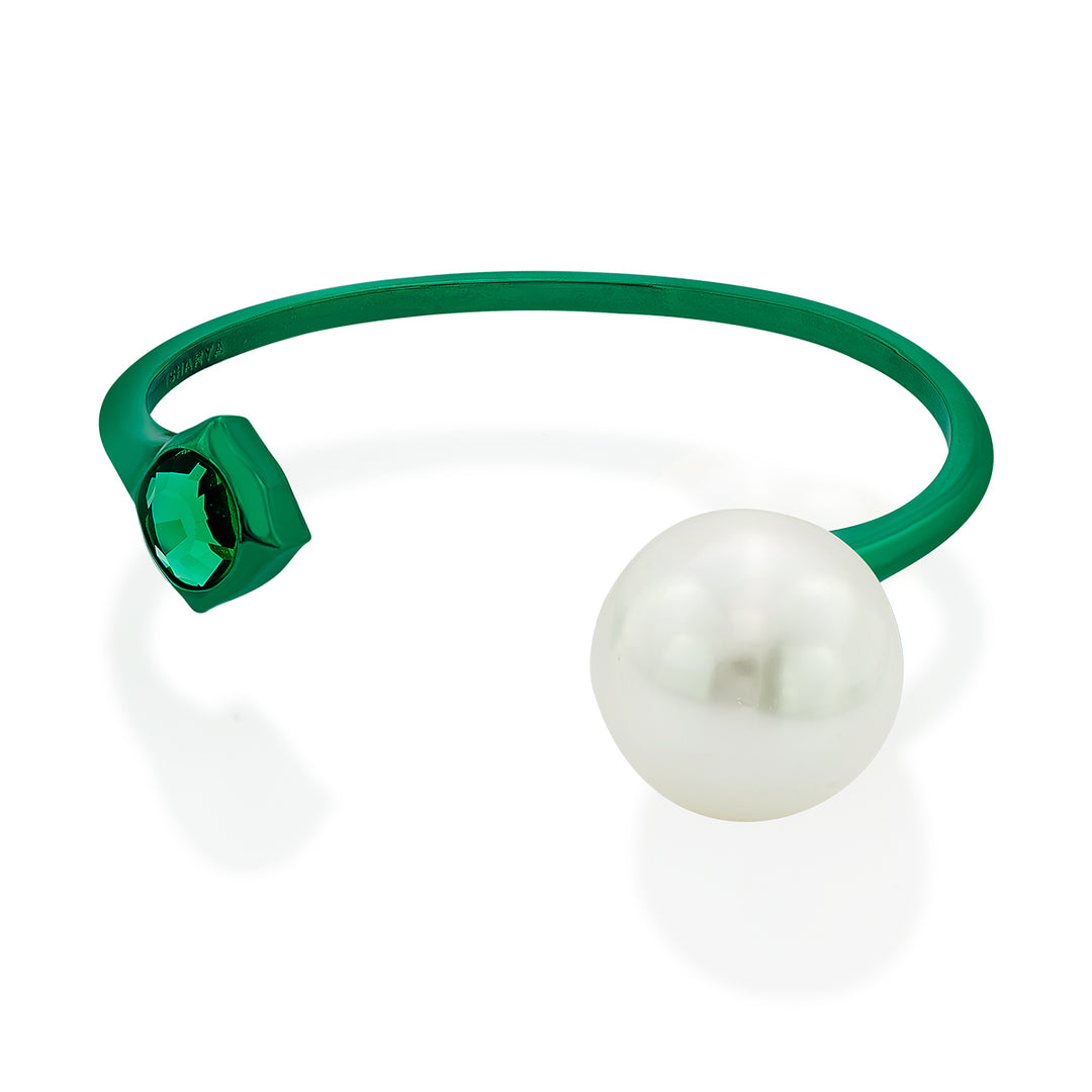 Zeenat Green Mirror Pearl Cuff