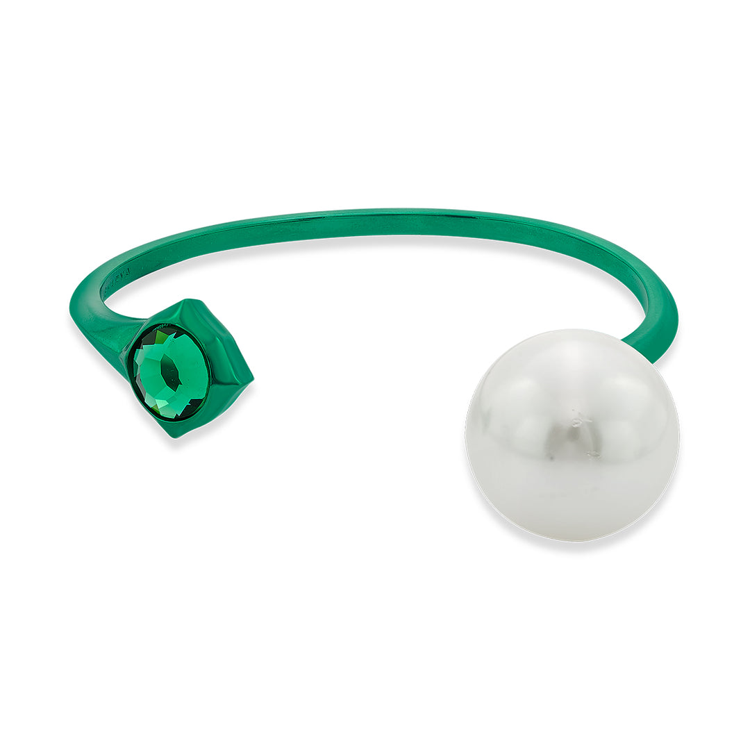 Zeenat Green Mirror Pearl Cuff