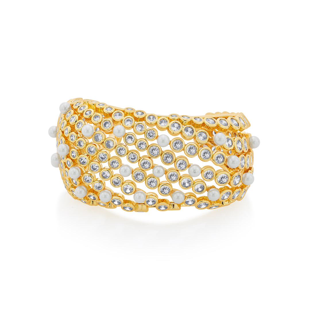 Amara CZ Pearl Statement Cuff