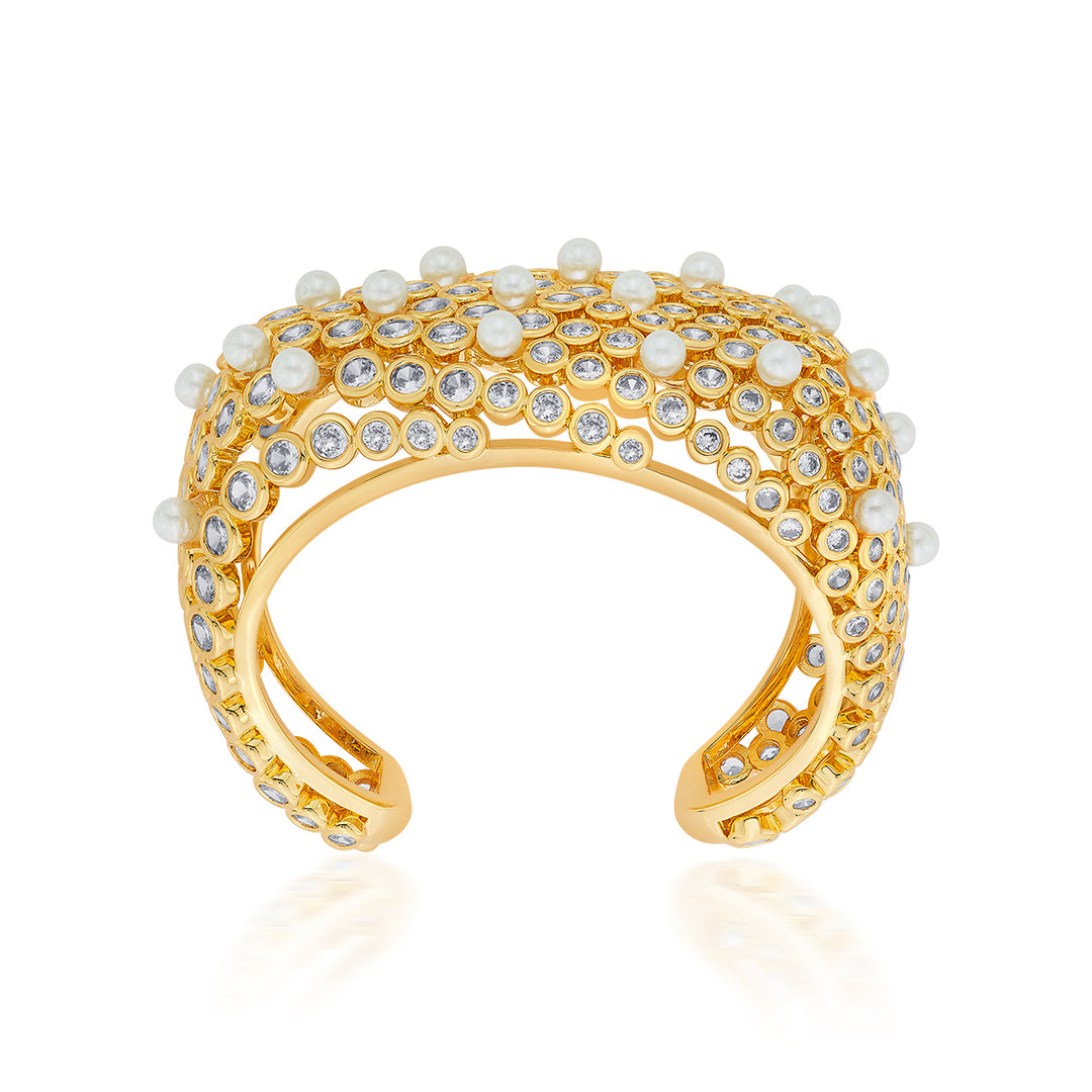 Amara CZ Pearl Statement Cuff