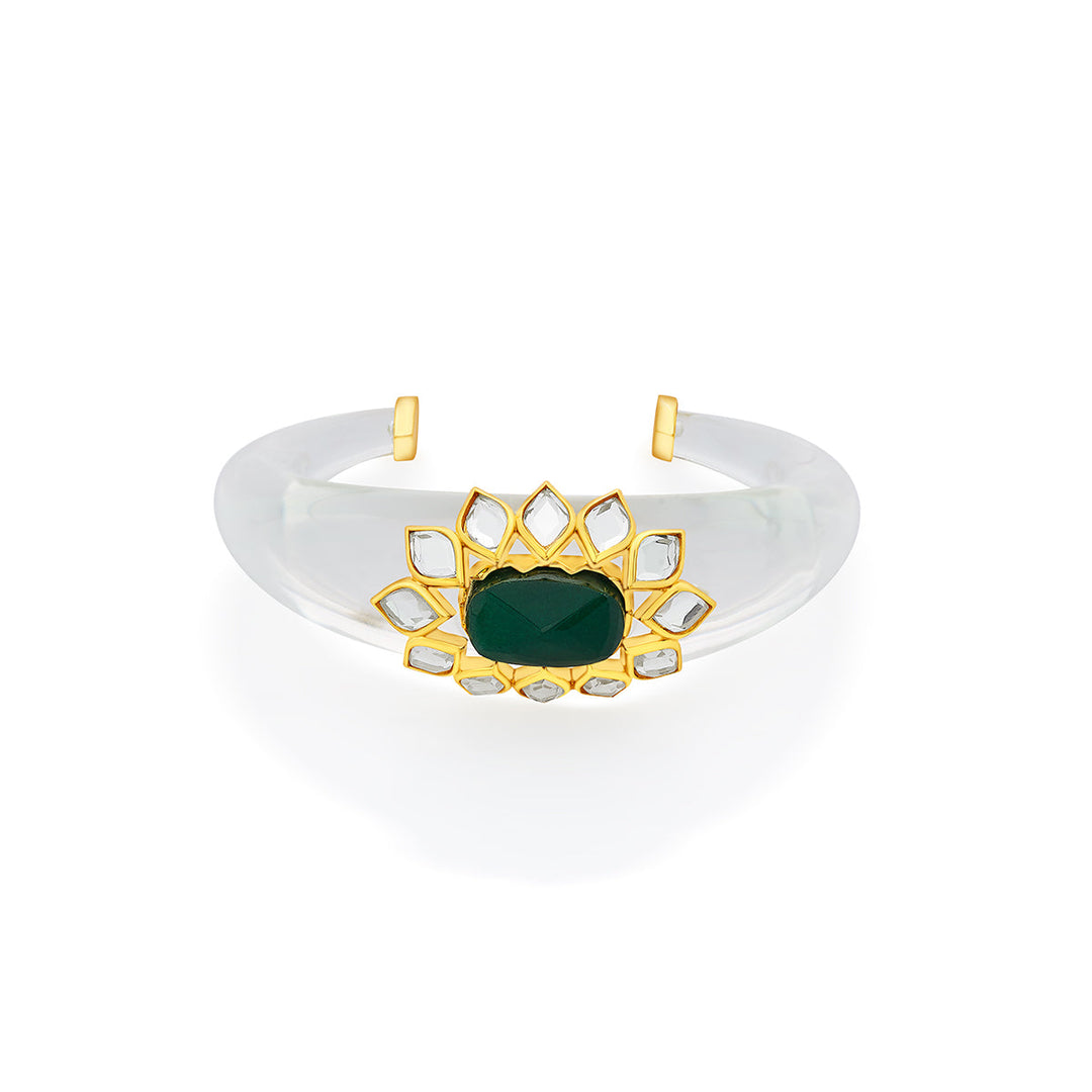 Begum Haute Evergreen Resin Cuff - Isharya | Modern Indian Jewelry