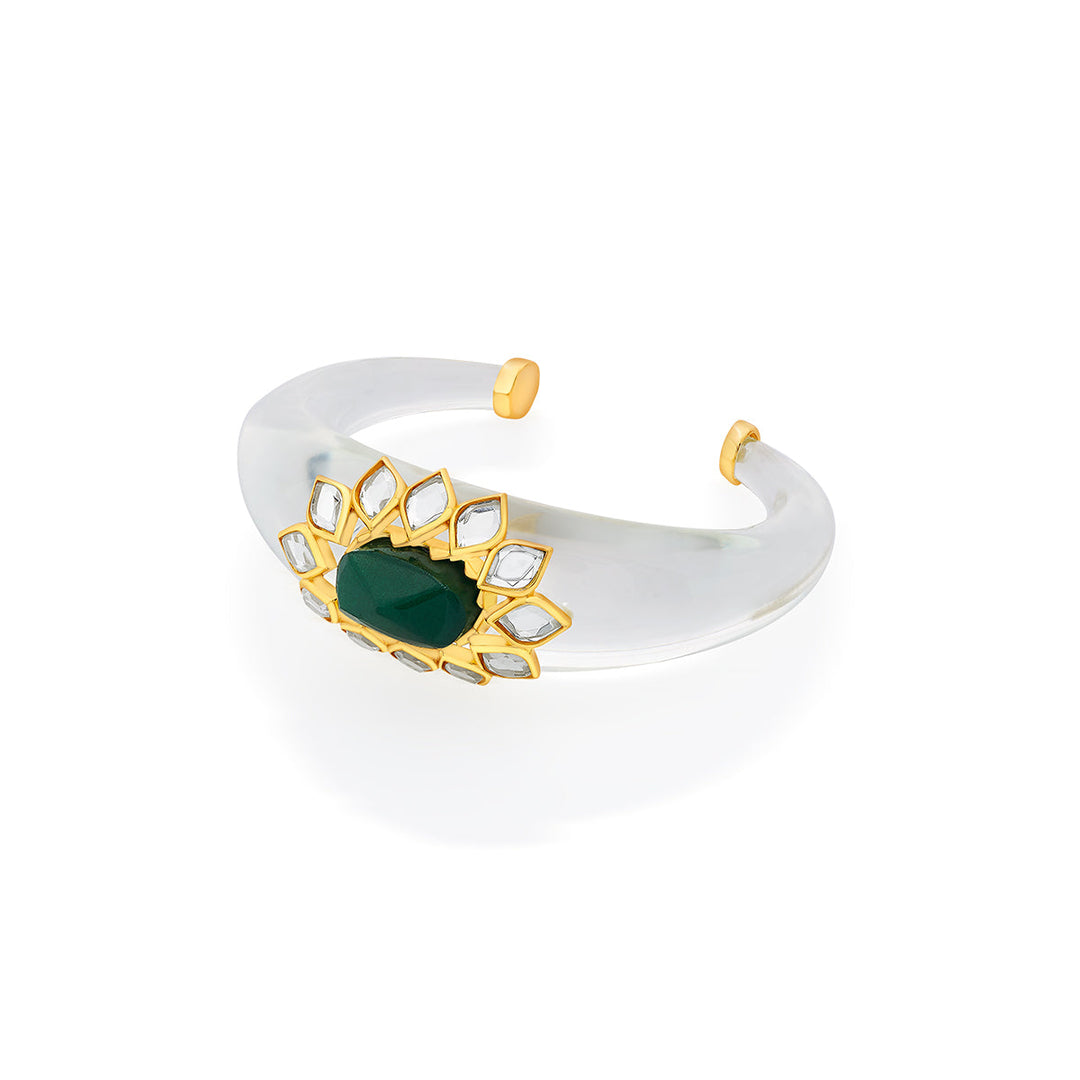 Begum Haute Evergreen Resin Cuff - Isharya | Modern Indian Jewelry