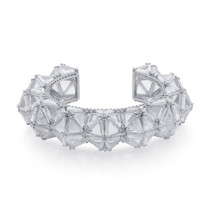 Louvre 925 Silver Rève Crystal Cuff - Isharya | Modern Indian Jewelry