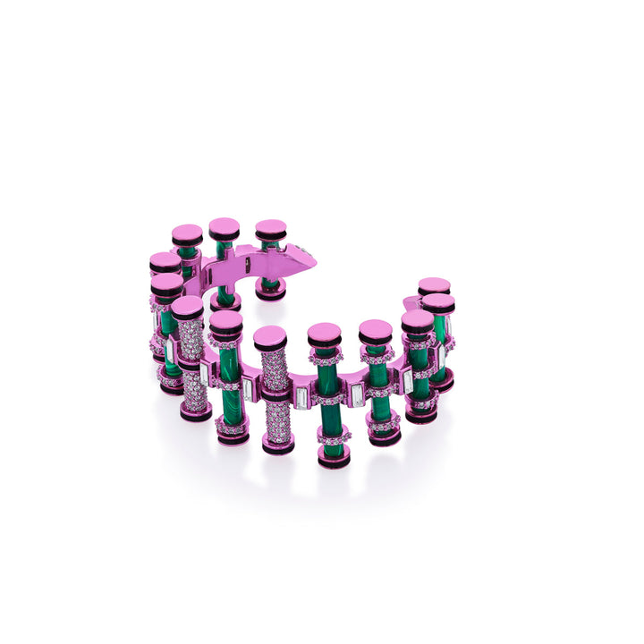 Hyper Pink Crystal Enamel Cuff