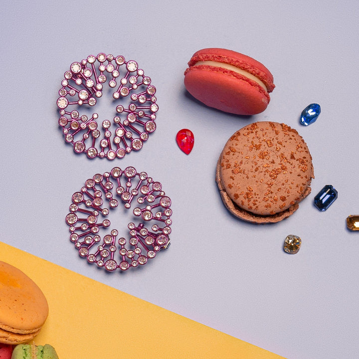 Rani Pink Starburst Statement Earrings - Isharya | Modern Indian Jewelry