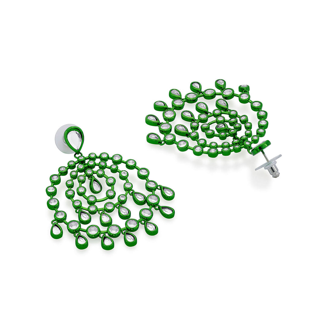 Parakeet Green Chandelier Earrings - Isharya | Modern Indian Jewelry