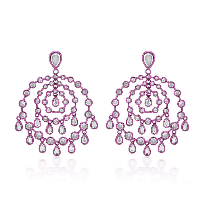 Rani Pink Chandelier Earrings - Isharya | Modern Indian Jewelry