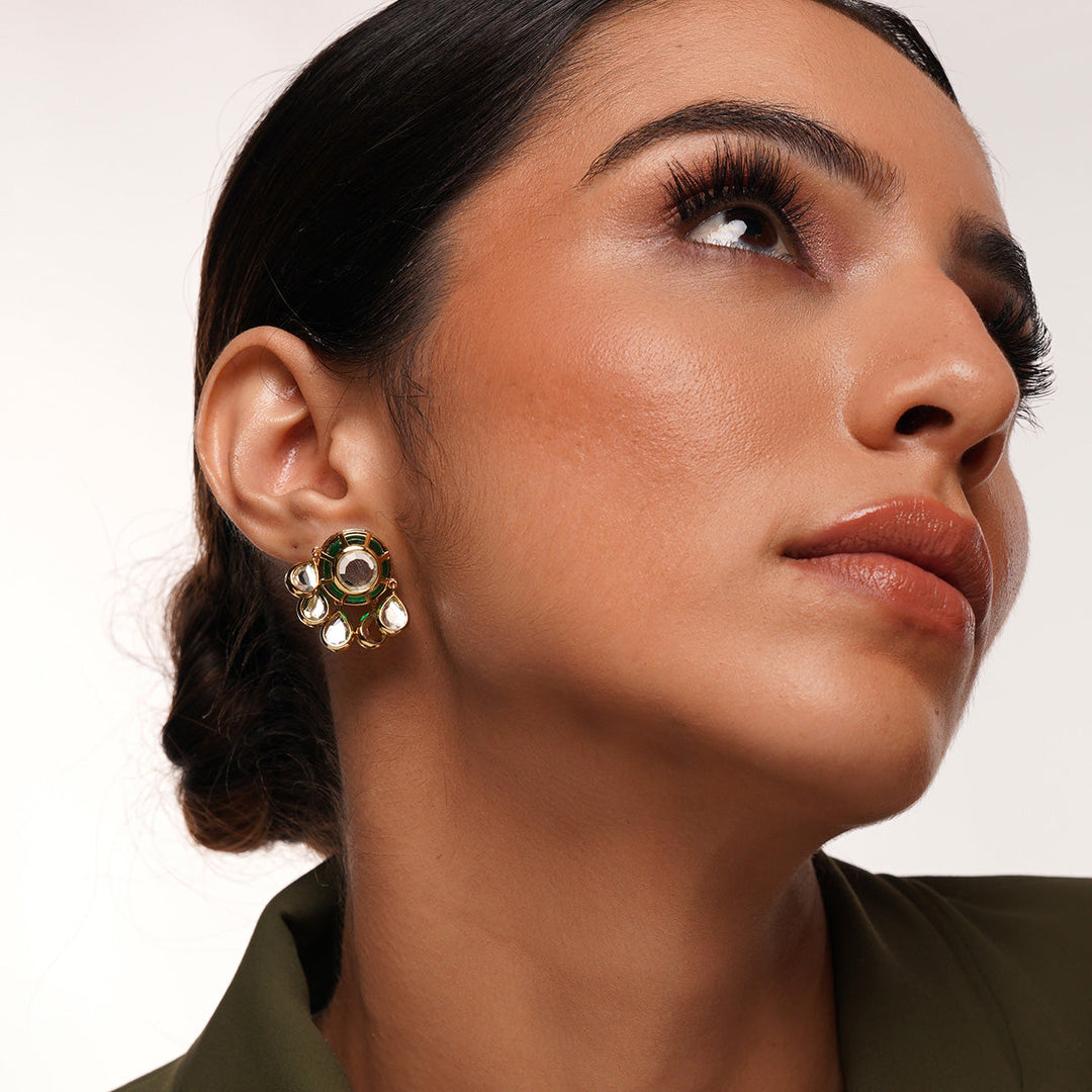Ayaana Evergreen Studs - Isharya | Modern Indian Jewelry