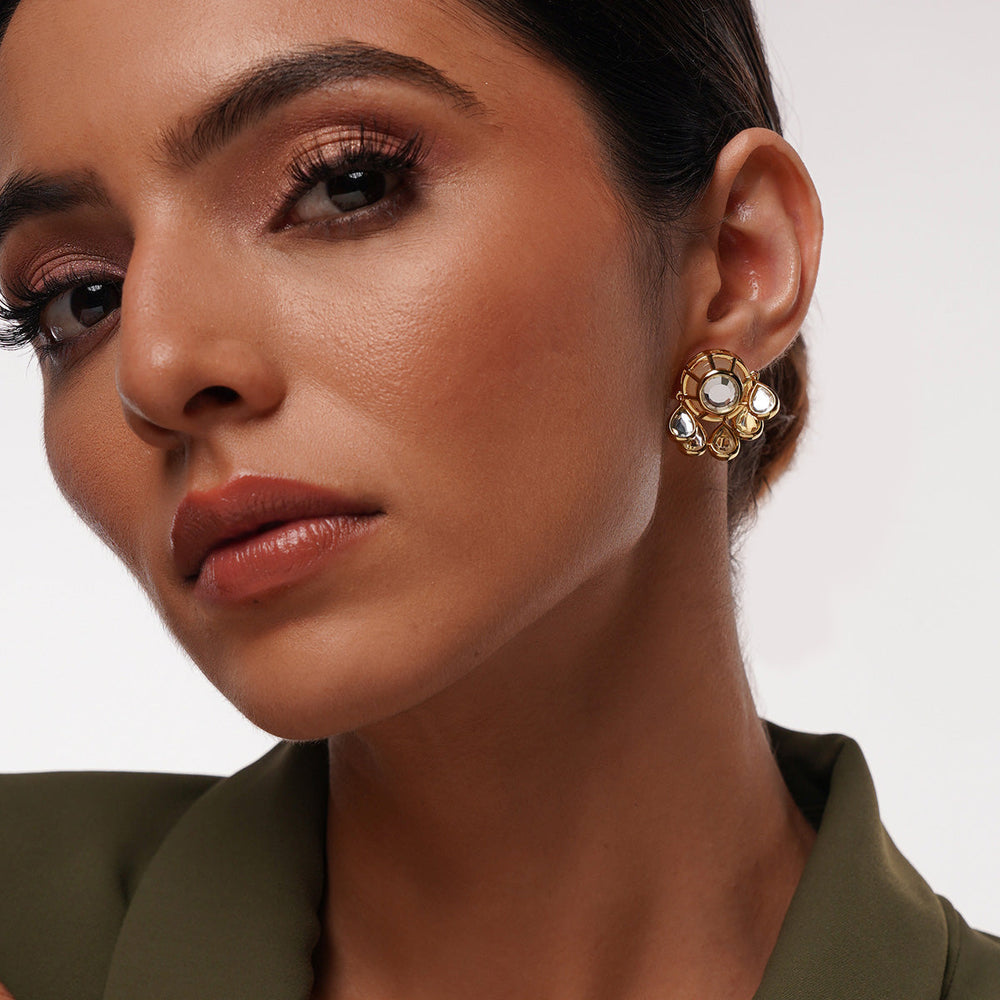 Ayaana Ecru Studs - Isharya | Modern Indian Jewelry