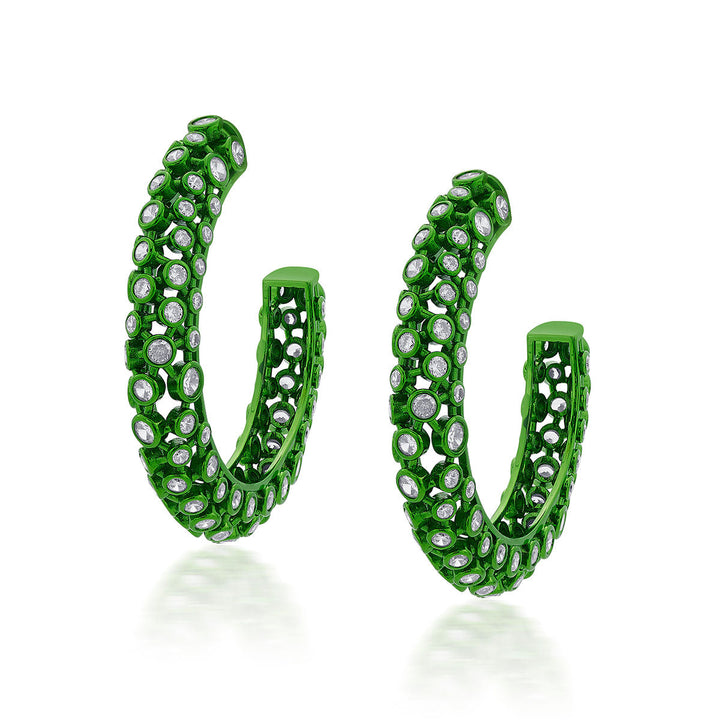 Parakeet Green Mesh Earrings - Isharya | Modern Indian Jewelry