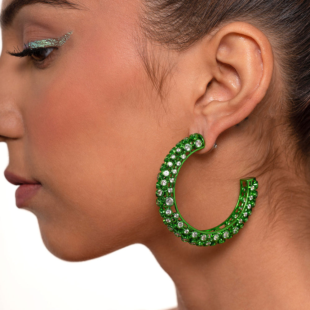 Parakeet Green Mesh Earrings - Isharya | Modern Indian Jewelry