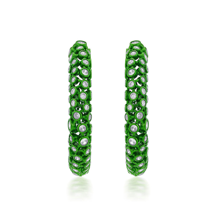 Parakeet Green Mesh Earrings - Isharya | Modern Indian Jewelry