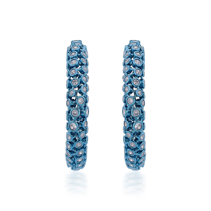 Aqua Blue Mesh Earrings - Isharya | Modern Indian Jewelry