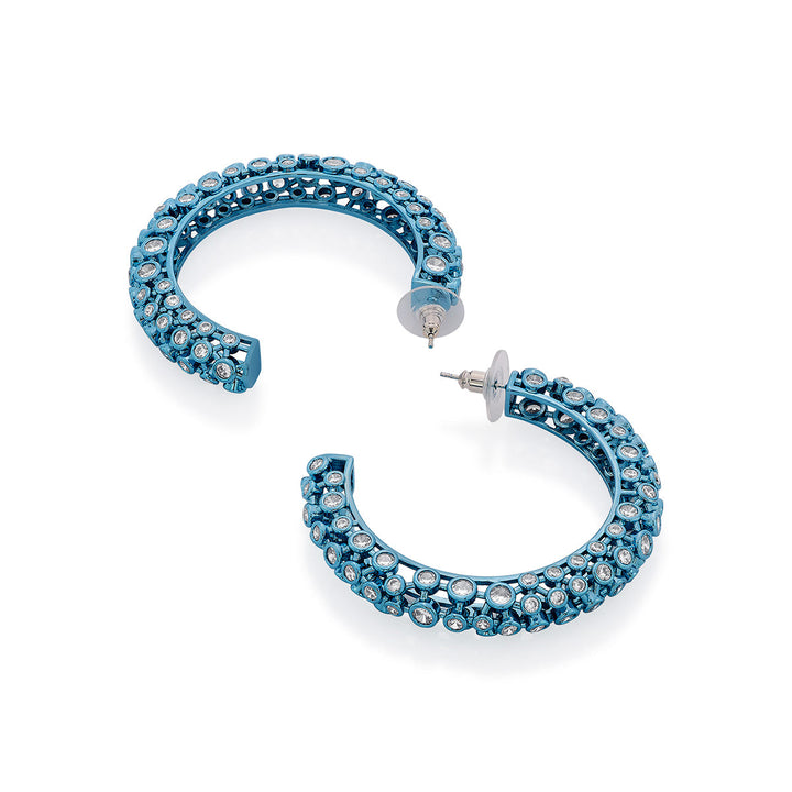 Aqua Blue Mesh Earrings - Isharya | Modern Indian Jewelry
