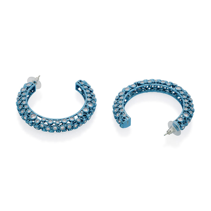 Aqua Blue Mesh Earrings - Isharya | Modern Indian Jewelry