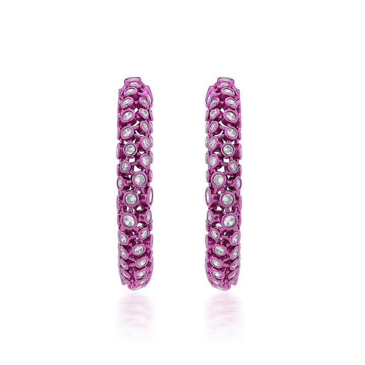 Rani Pink Mesh Earrings - Isharya | Modern Indian Jewelry
