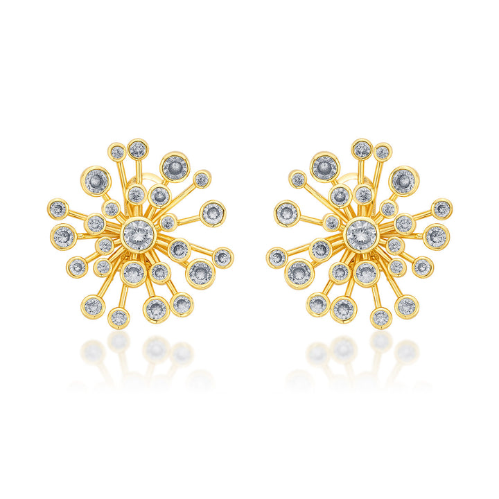 Aura Gold Starburst Earrings - Isharya | Modern Indian Jewelry