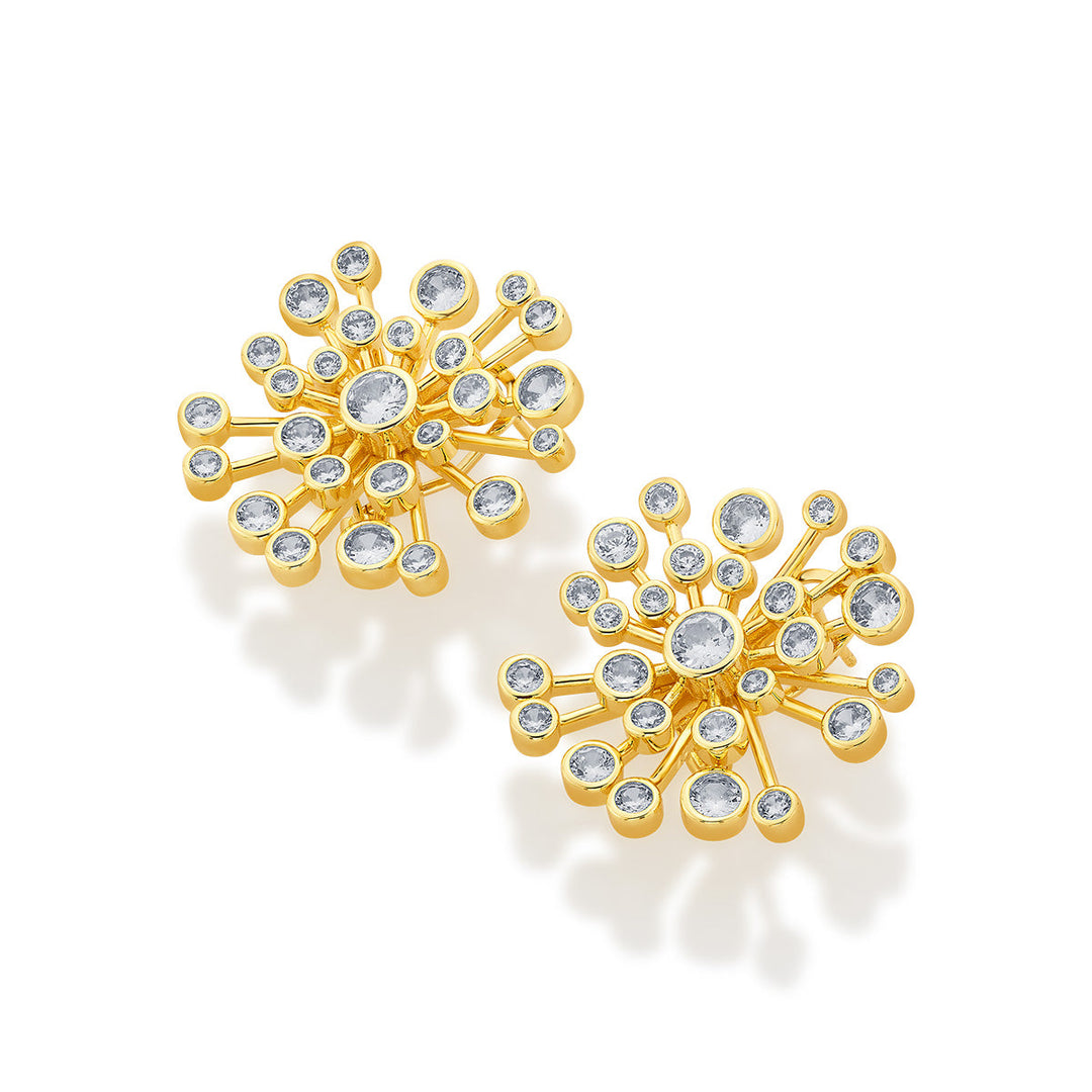 Aura Gold Starburst Earrings - Isharya | Modern Indian Jewelry