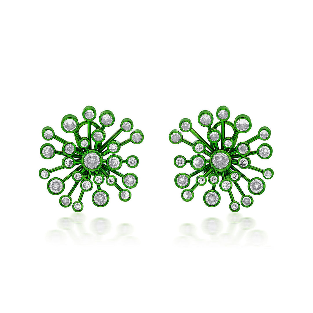 Parakeet Green Starburst Earrings - Isharya | Modern Indian Jewelry