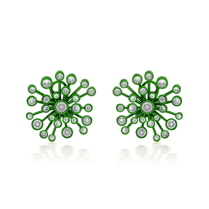 Parakeet Green Starburst Earrings - Isharya | Modern Indian Jewelry