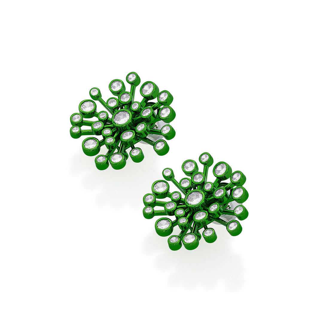 Parakeet Green Starburst Earrings - Isharya | Modern Indian Jewelry