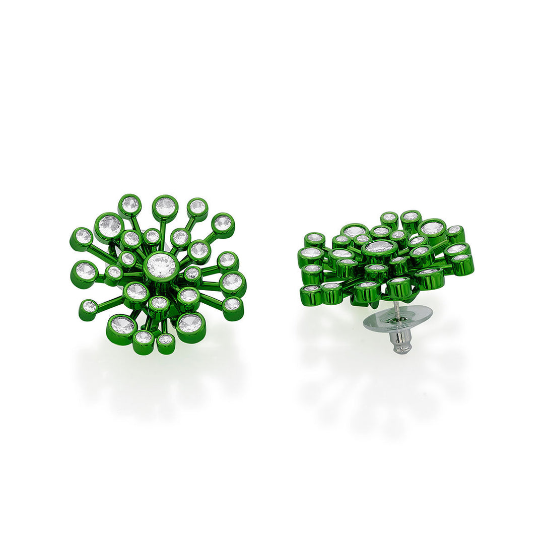 Parakeet Green Starburst Earrings - Isharya | Modern Indian Jewelry