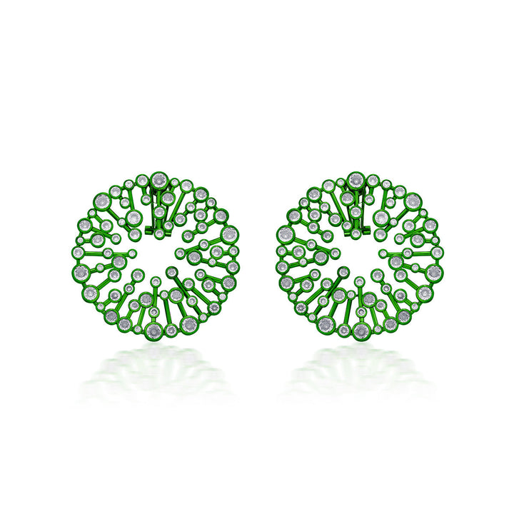 Parakeet Green Starburst Statement Earrings - Isharya | Modern Indian Jewelry