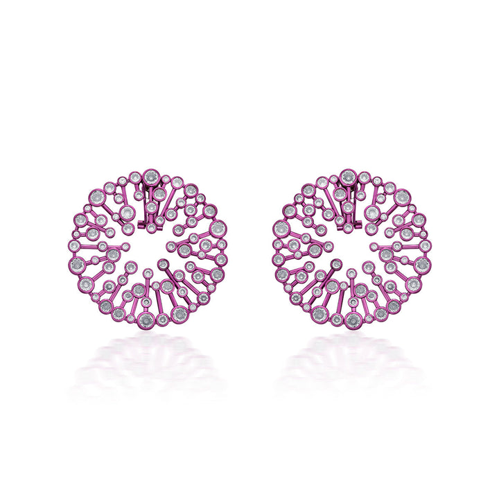 Rani Pink Starburst Statement Earrings - Isharya | Modern Indian Jewelry