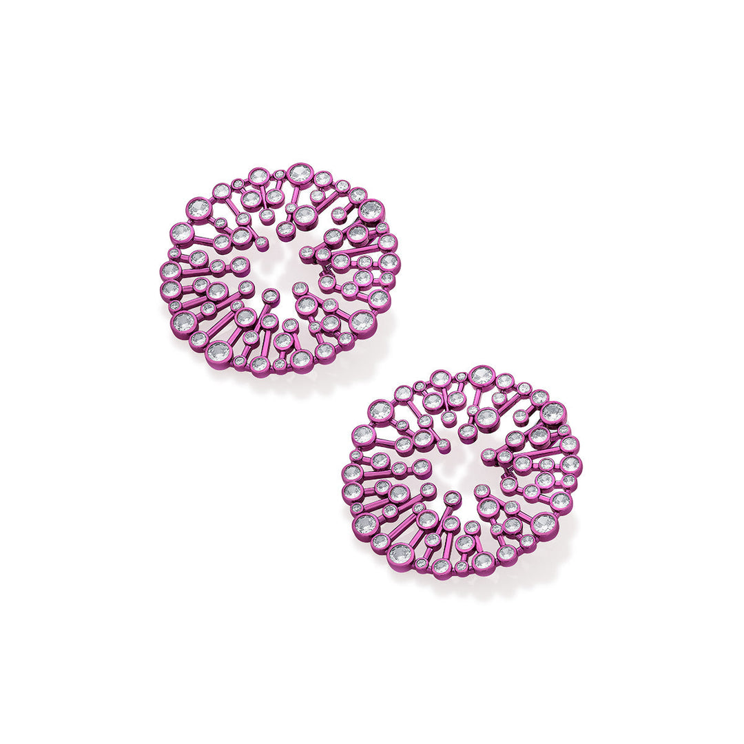 Rani Pink Starburst Statement Earrings - Isharya | Modern Indian Jewelry